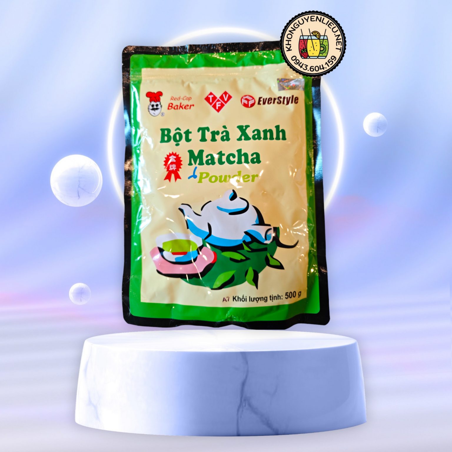 Bột Matcha Đài Loan Hương Nhài Mũ Đỏ 500g