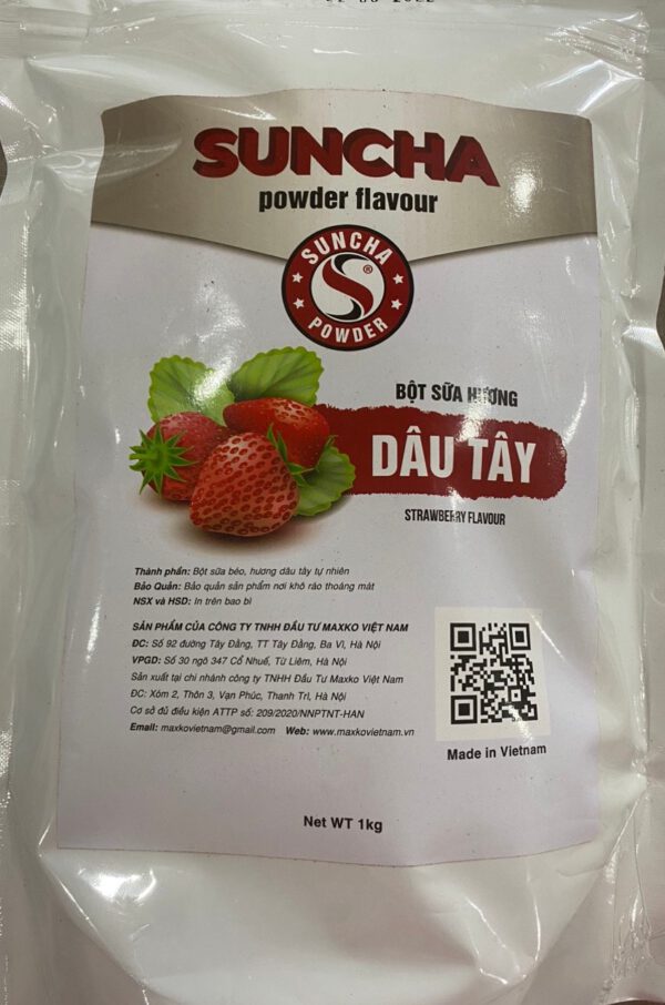 Bột sữa hương Dâu tây Suncha túi 1 kg