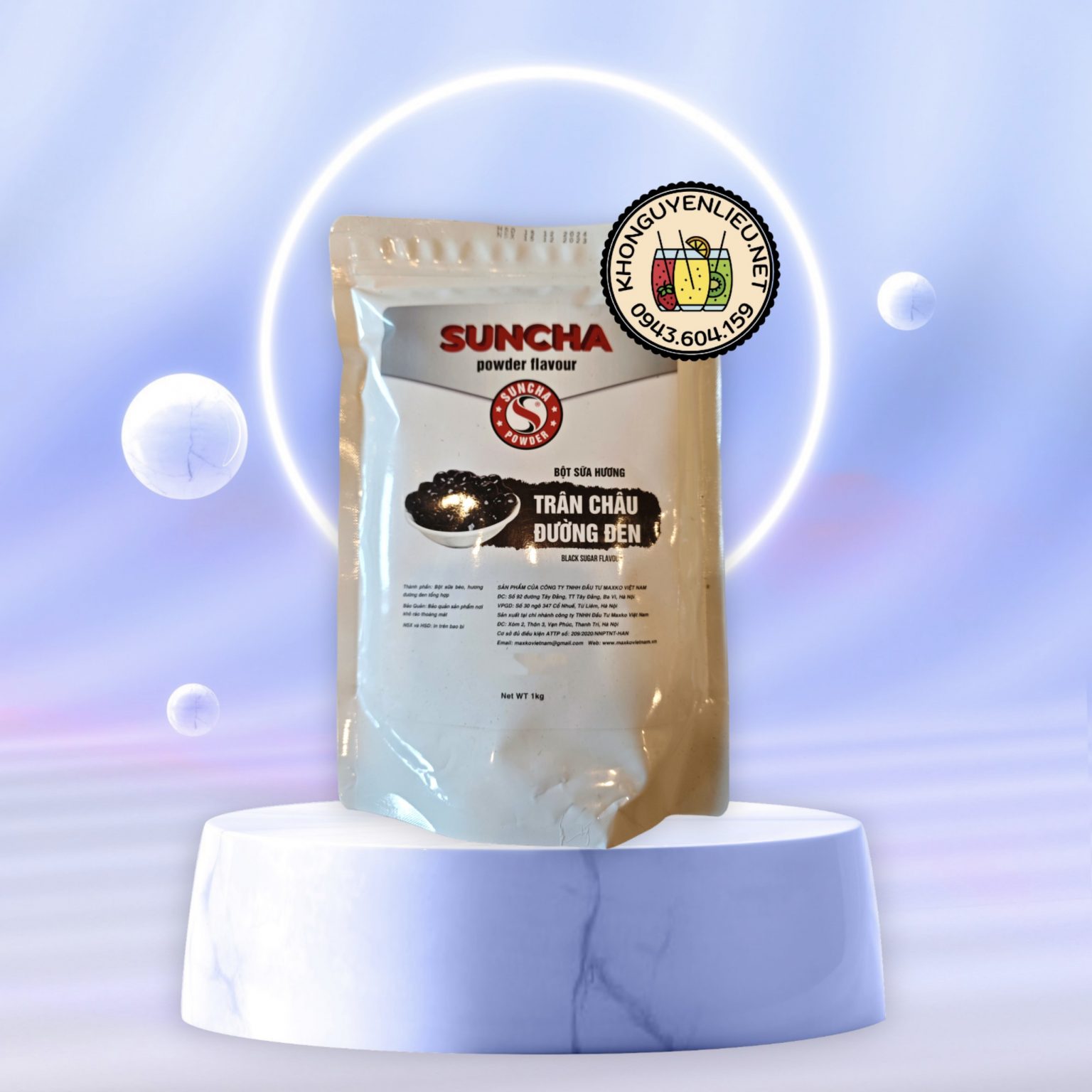 Bột sữa hương Trân châu đường đen Suncha túi 1 kg