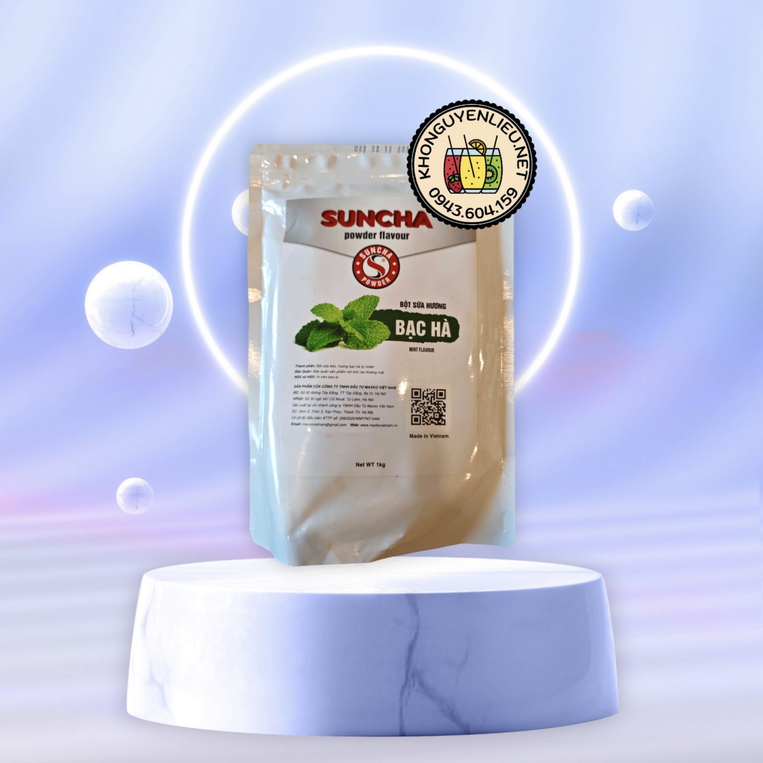 Bột sữa hương Bạc Hà Suncha túi 1 kg