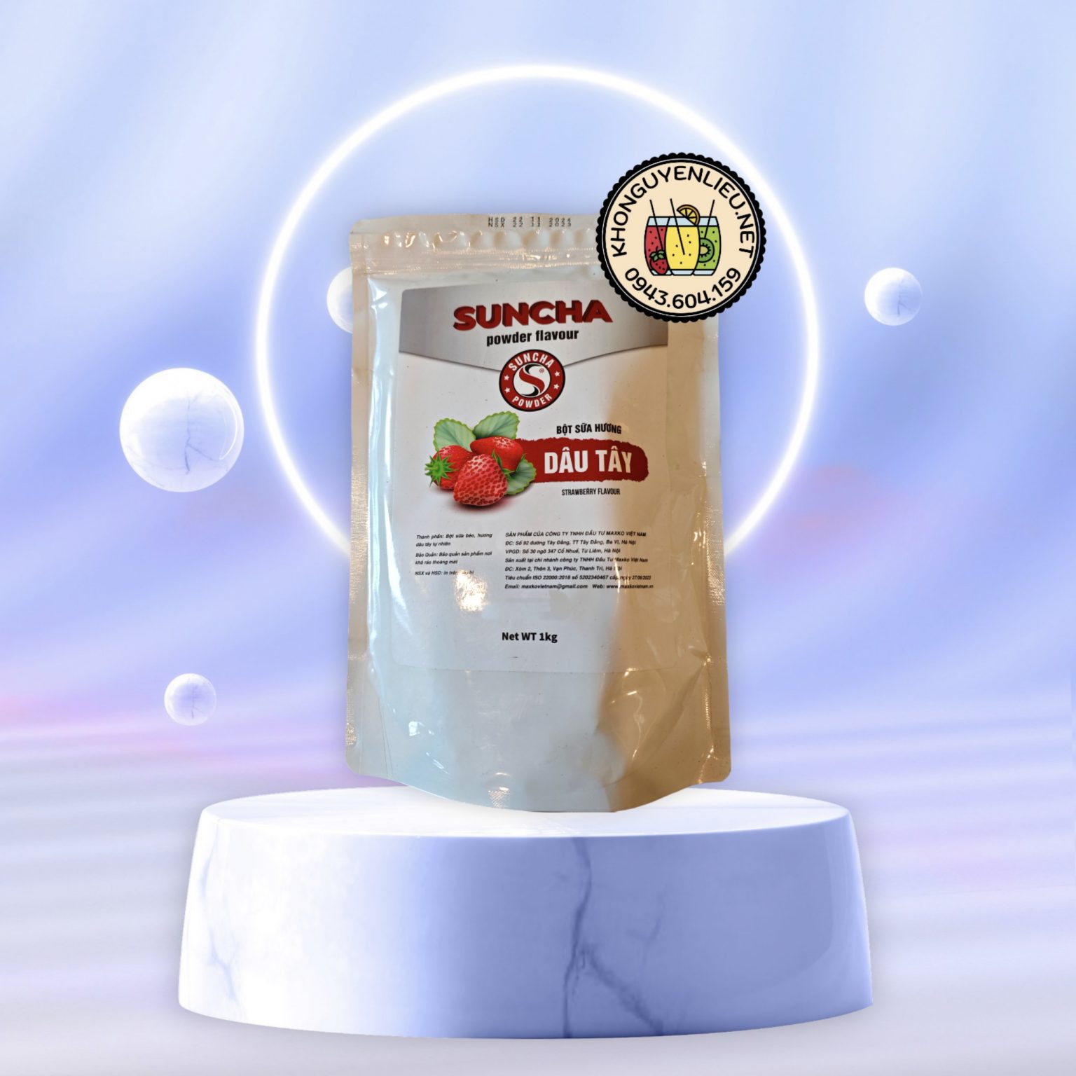 Bột sữa hương Dâu tây Suncha túi 1 kg