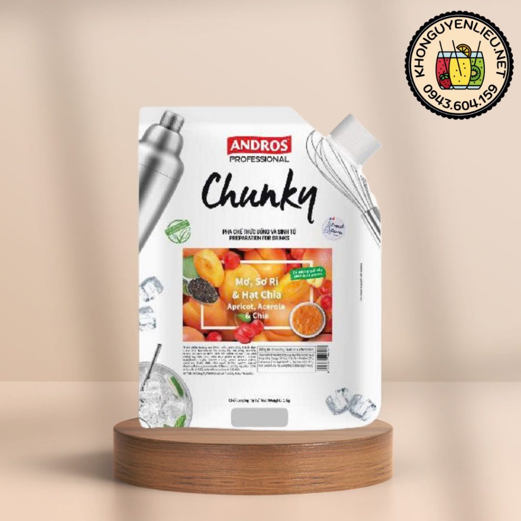 Mứt Chunky Mơ Sơ ri & Hạt chia túi 1kg