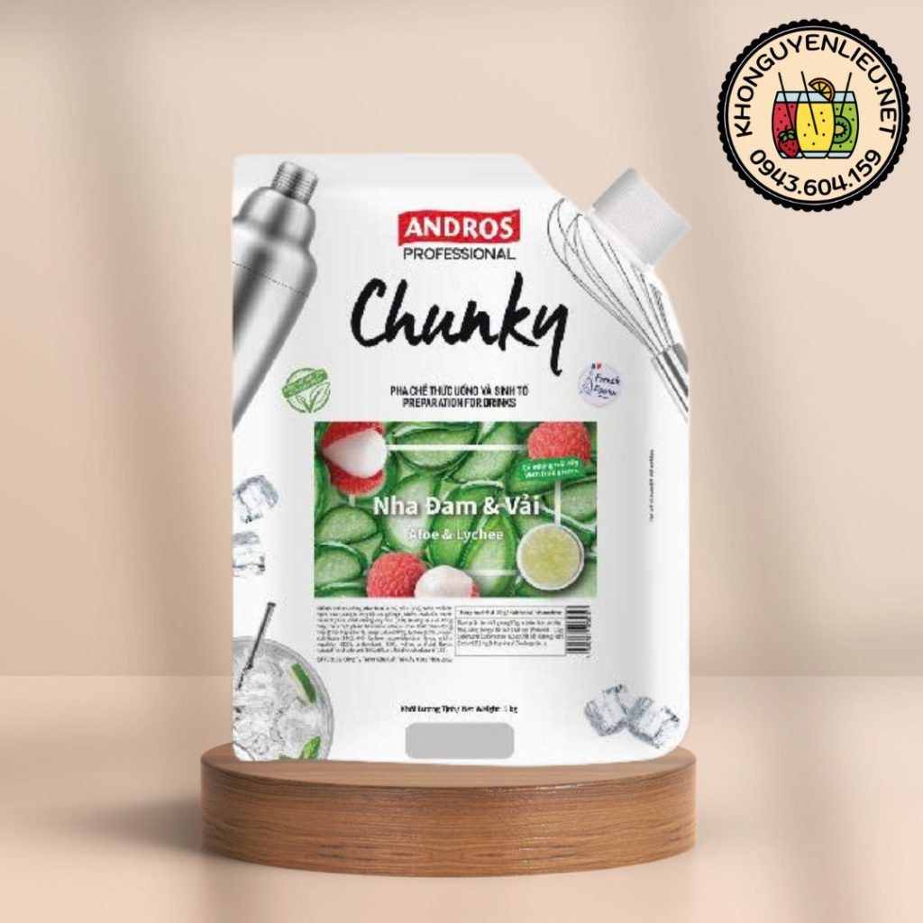 Mứt Chunky Nha Đam Vải túi 1kg