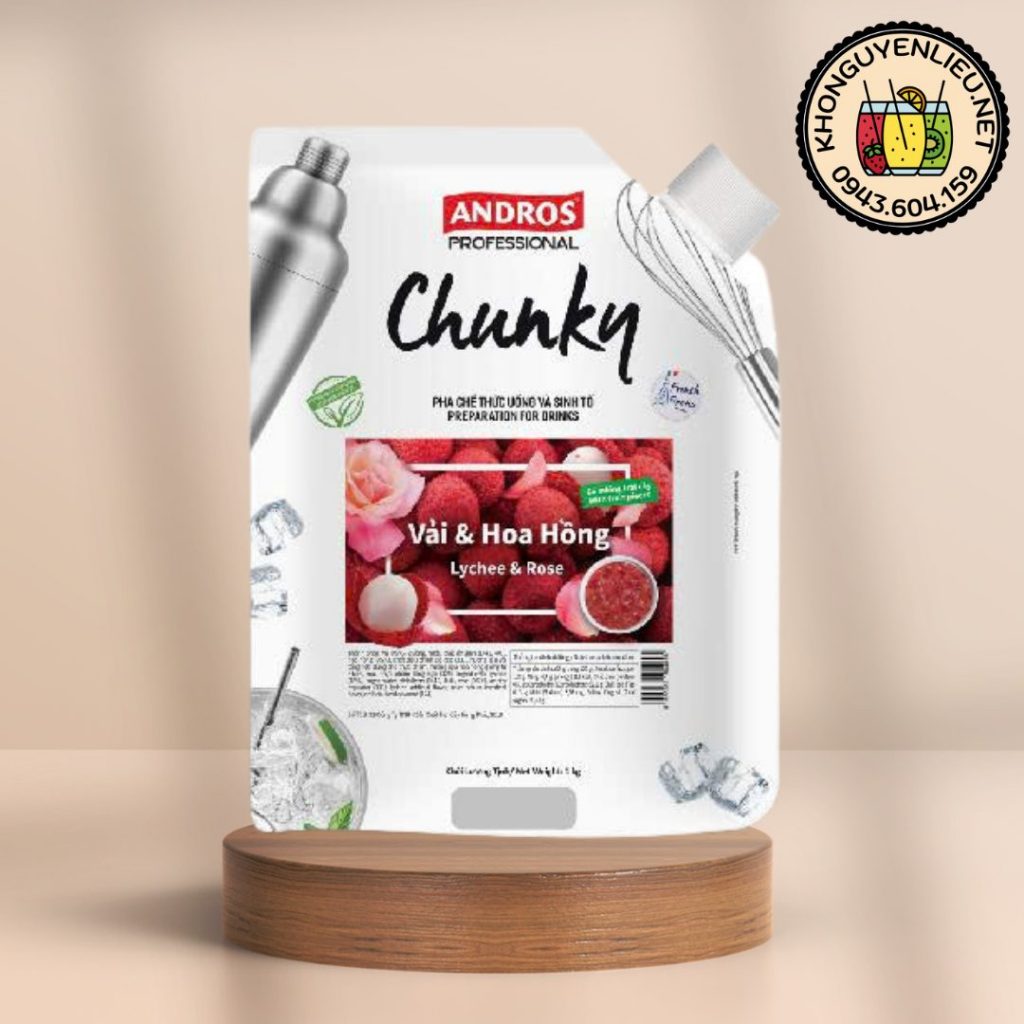 Mứt Chunky Vải hoa hồng 1kg