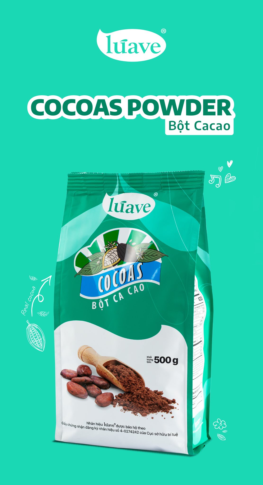 Bột cacao Lúave 500g