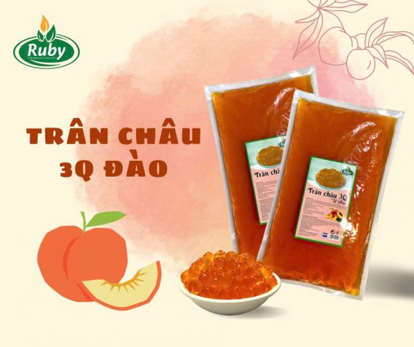 Trân Châu 3Q Ruby Vị Đào túi 2 kg