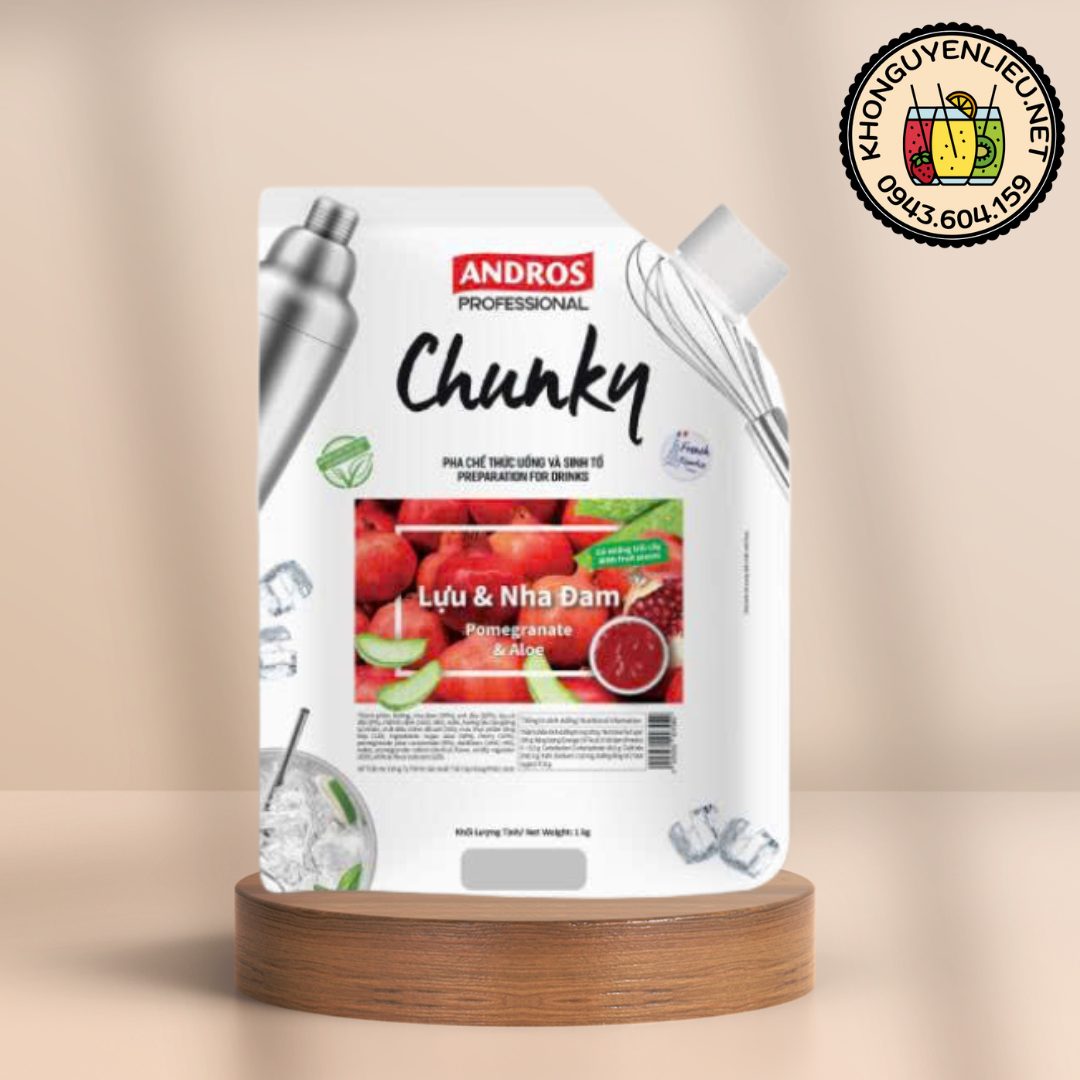 Mứt Chunky Lựu Nha đam túi 1kg Mứt Chunky Lựu Nha đam túi 1kg