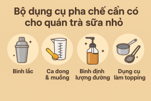 Bộ Dụng Cụ Pha Chế Không Thể Thiếu Cho Quán Trà Sữa Nhỏ