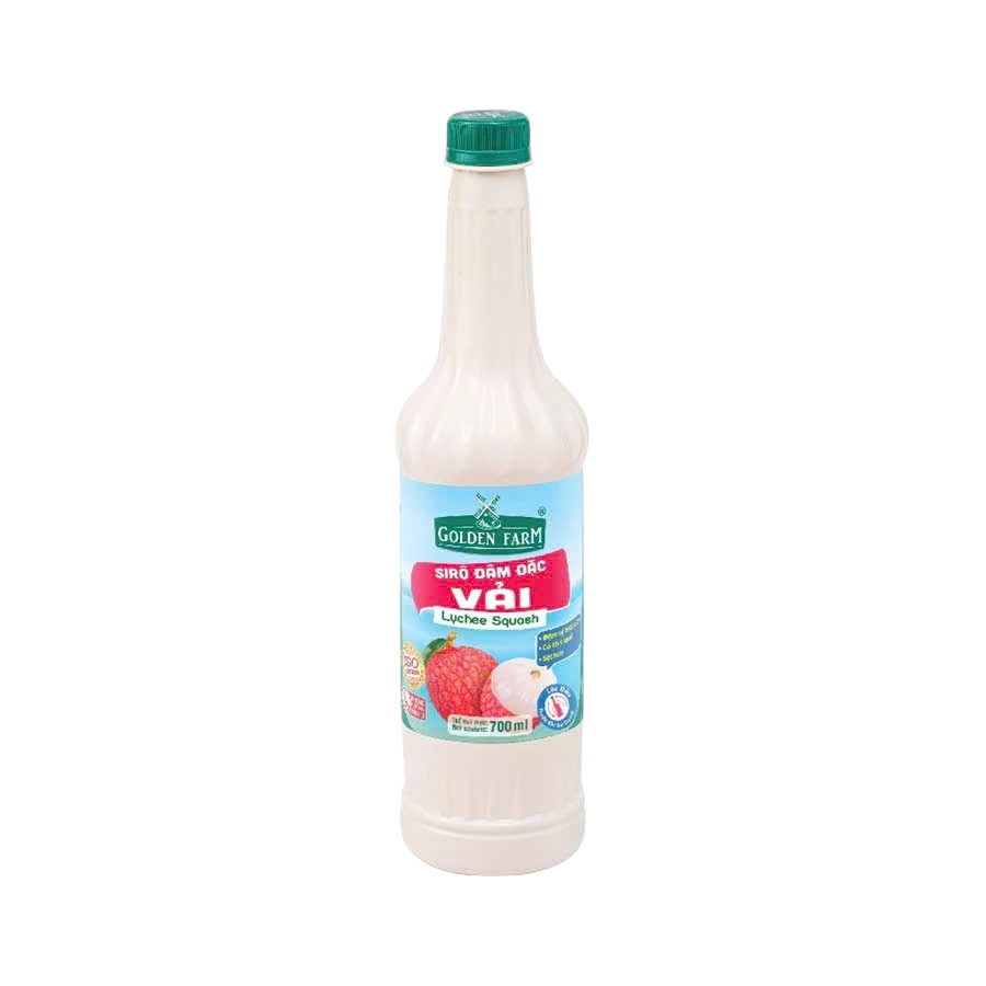 Siro Golden Farm Vải Chai 700ml