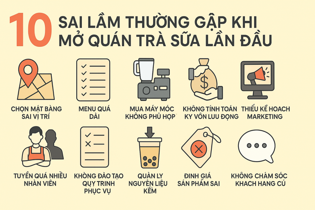 10 Sai Lầm Thường Gặp Khi Mở Quán Trà Sữa Lần Đầu Và Cách Khắc Phục
