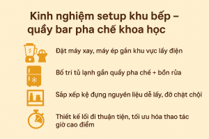 Kinh Nghiệm Setup Khu Bếp – Quầy Bar Pha Chế Khoa Học