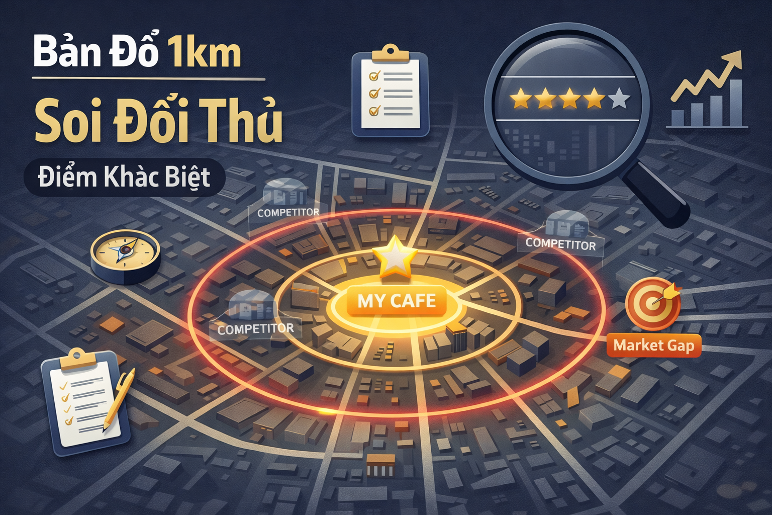 khảo sát đối thủ quanh quán